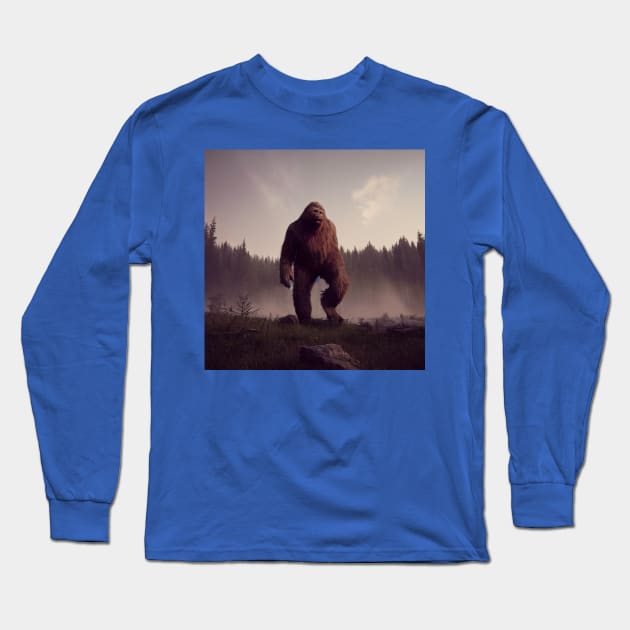 Sasquatch in Nature Long Sleeve T-Shirt by Grassroots Green